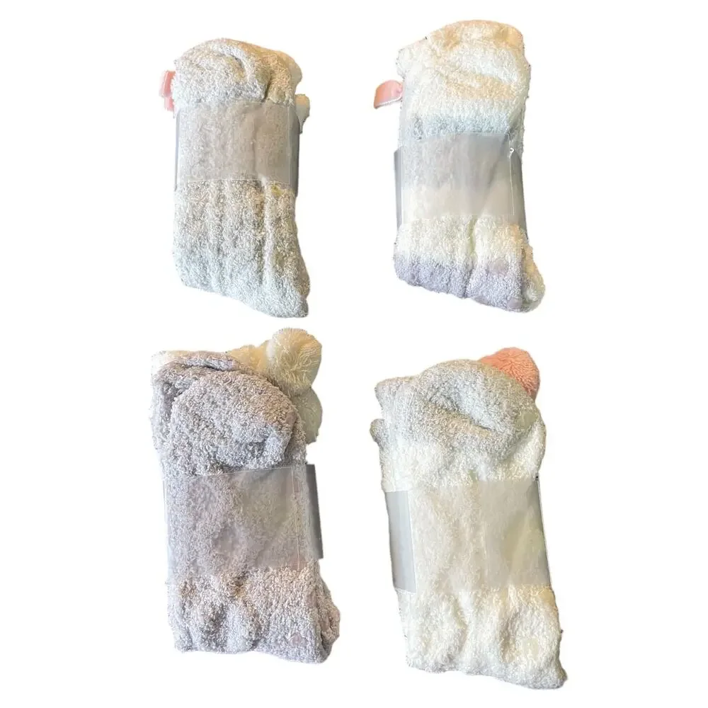 Jarseen Set of 4 Blue Purple White Fuzzy House Socks One Size